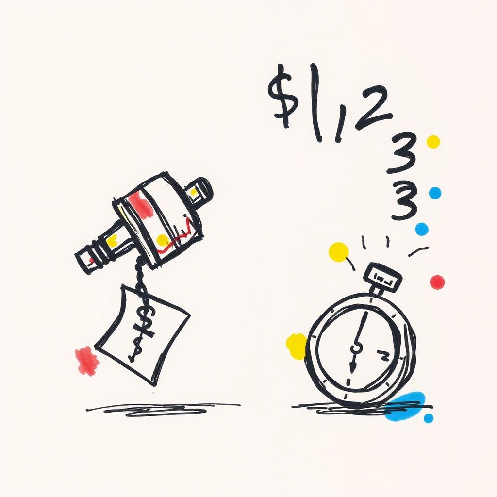 auction gavel and stopwatch
